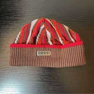 Coogi Australia Red Orange Brown Skull Cap Beanie
